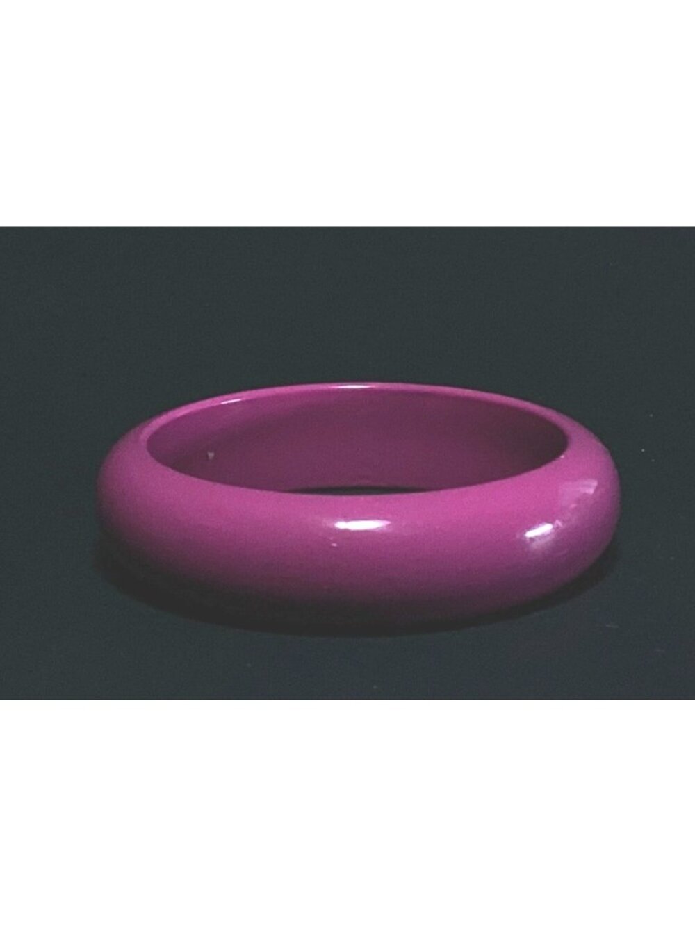 Chunky Domed Dark Pink Lucite Bangle Bracelet Minimalist Stackable Barbiecore - Picture 7 of 7